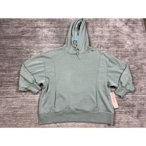 Harmony Balance Hoodie Womens Small Green Long‎ Sleeve Cotton Blend NWT